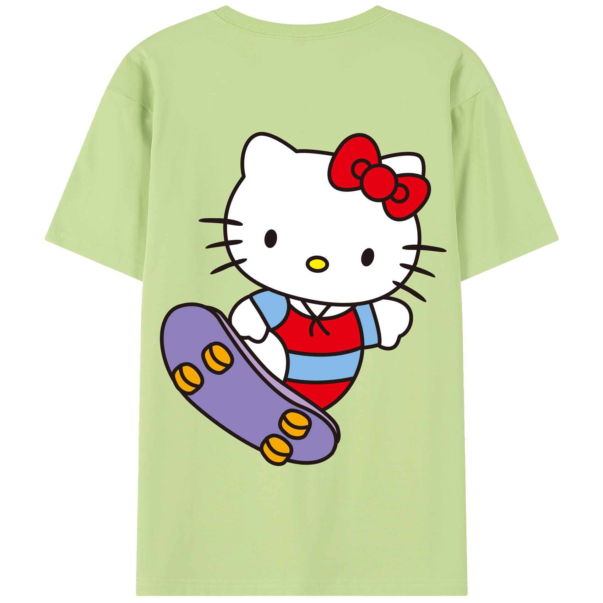 （画像用） Hello Kitty ハローキティ 綿100％半袖Tシャツ（背面プリント）